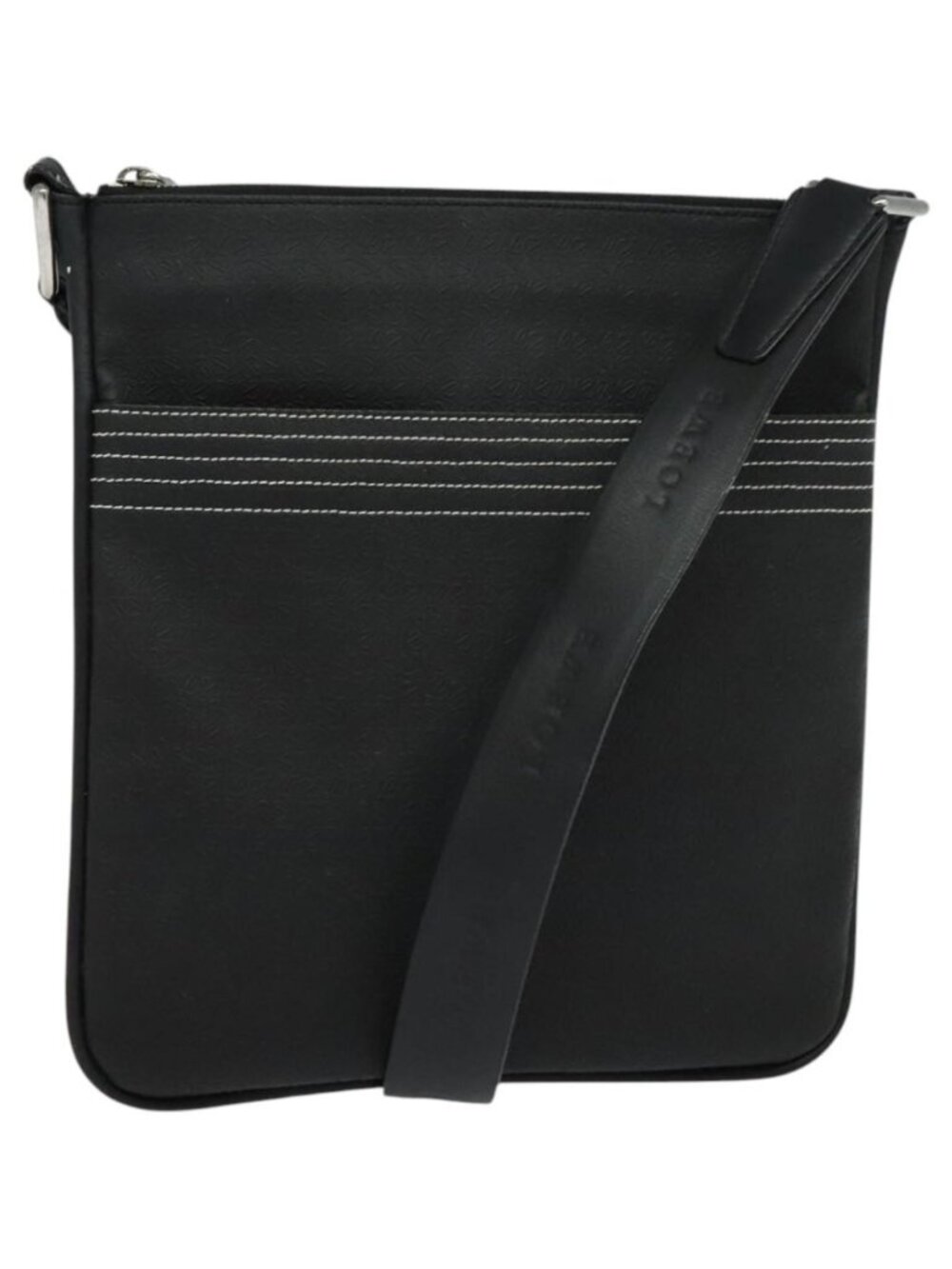 LOEWE Anagram Shoulder Bag PVC Black Silver